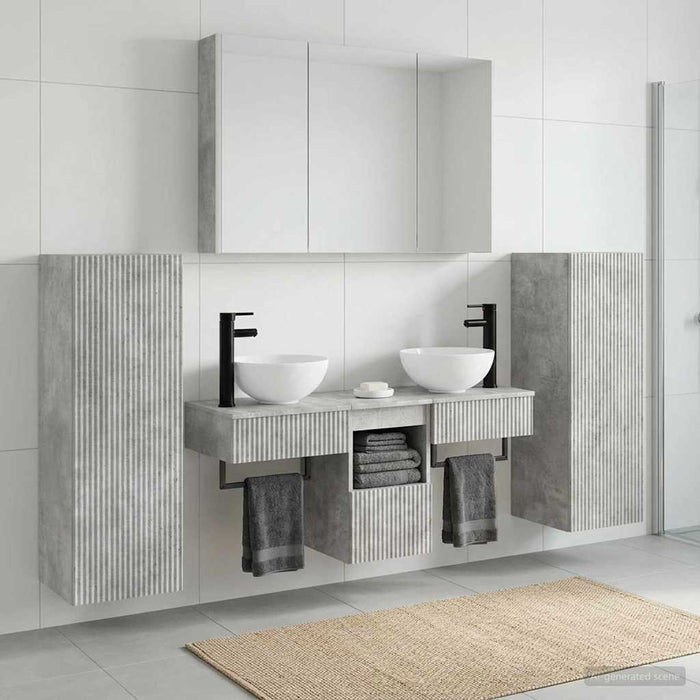 Set de mobilier pentru baie 6 pcs Gri Beton WALTI