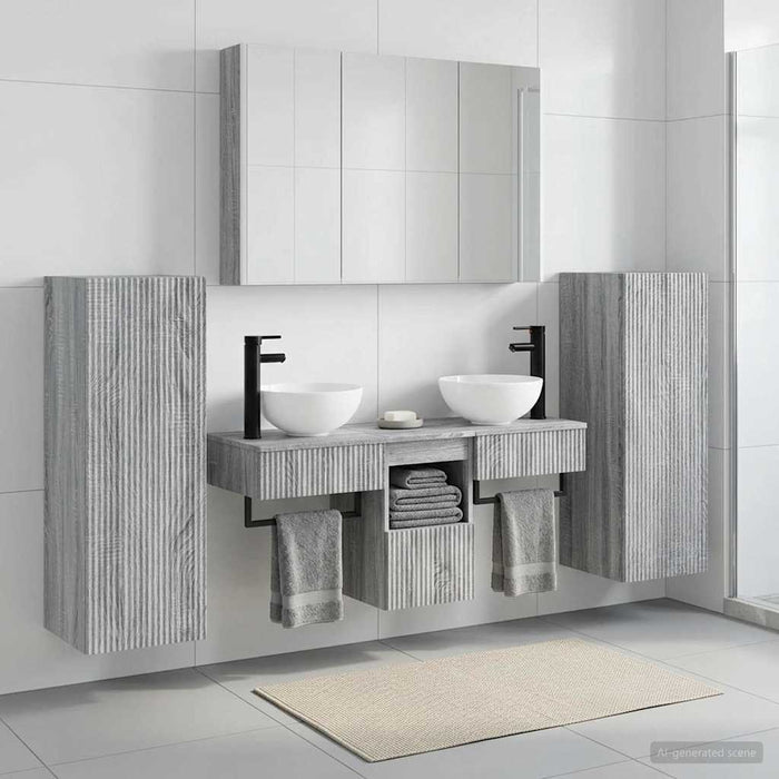 Set de mobilier pentru baie 6 pcs Sonoma gri WALTI