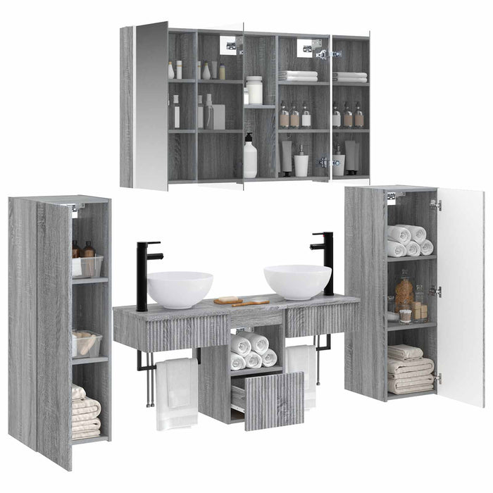 Set de mobilier pentru baie 6 pcs Sonoma gri WALTI