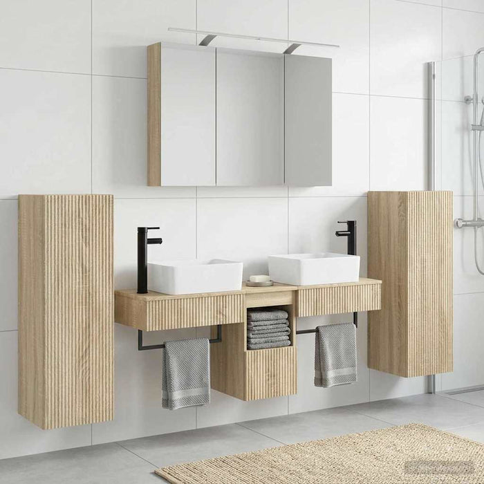 Set de mobilier pentru baie 6 pcs Stejar Sonoma WALTI
