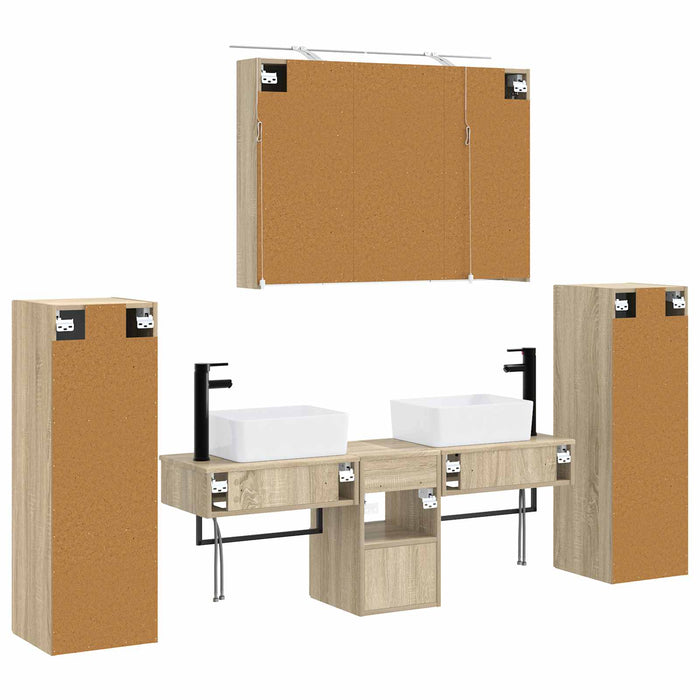 Set de mobilier pentru baie 6 pcs Stejar Sonoma WALTI