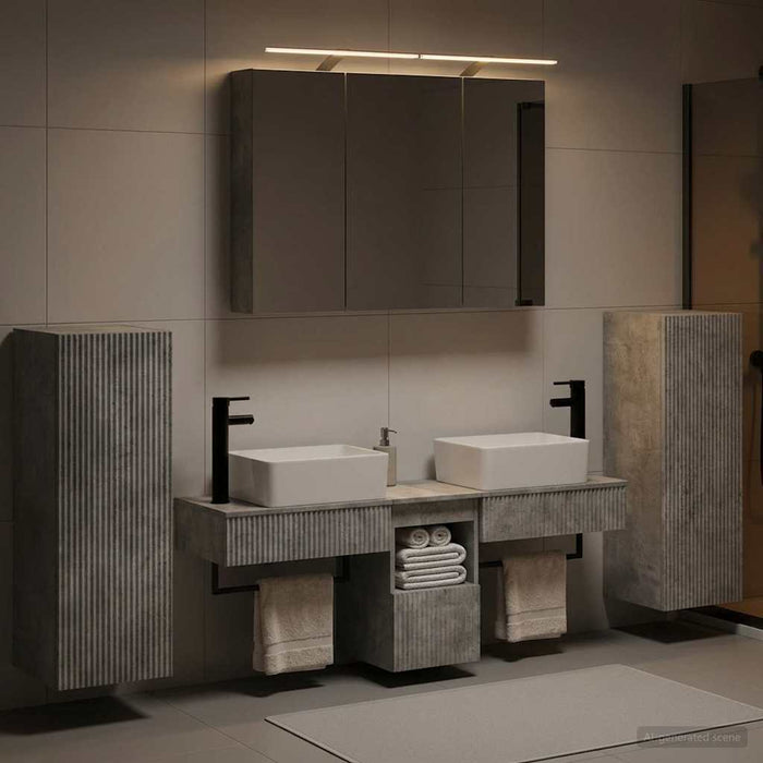 Set de mobilier pentru baie 6 buc. Gri Beton WALTI