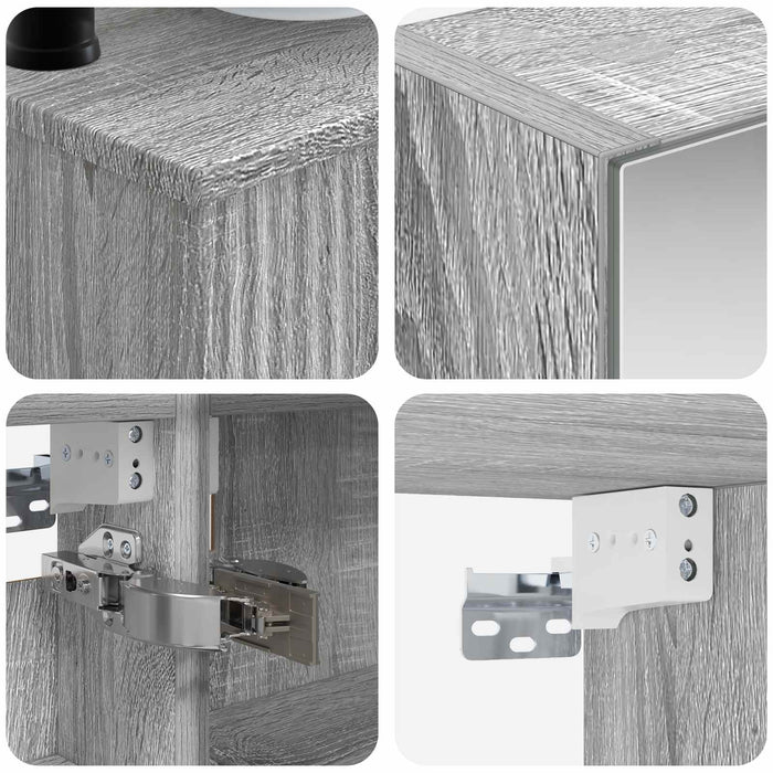 Set de mobilier pentru baie 6 pcs Sonoma gri WALTI