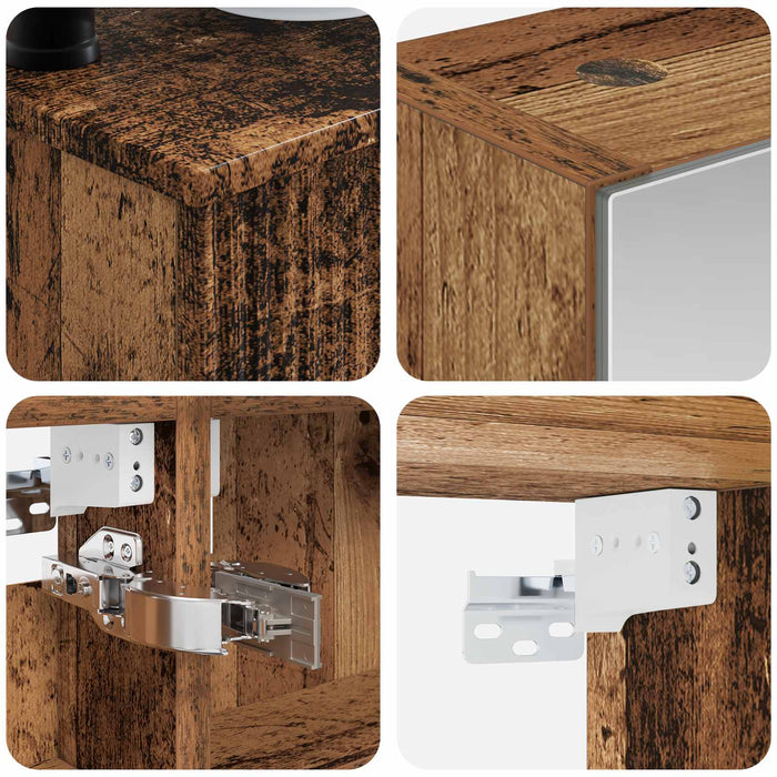 Set de mobilier pentru baie 6 buc. Lemn vechi WALTI
