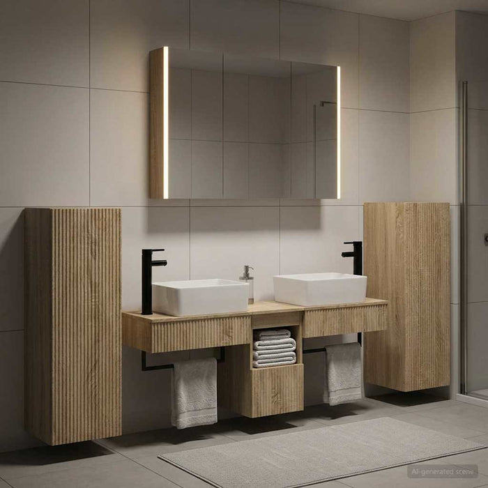 Set de mobilier pentru baie 6 pcs Stejar Sonoma WALTI