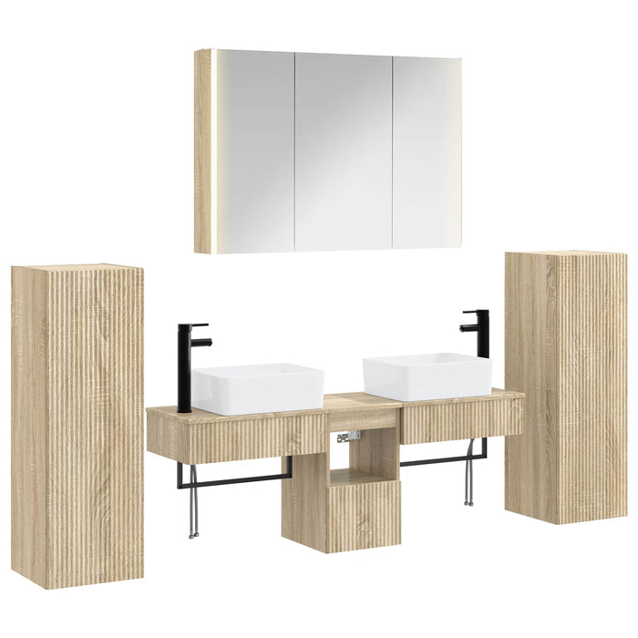 Set de mobilier pentru baie 6 pcs Stejar Sonoma WALTI