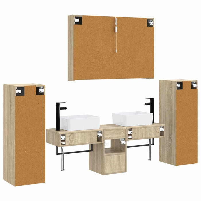 Set de mobilier pentru baie 6 pcs Stejar Sonoma WALTI