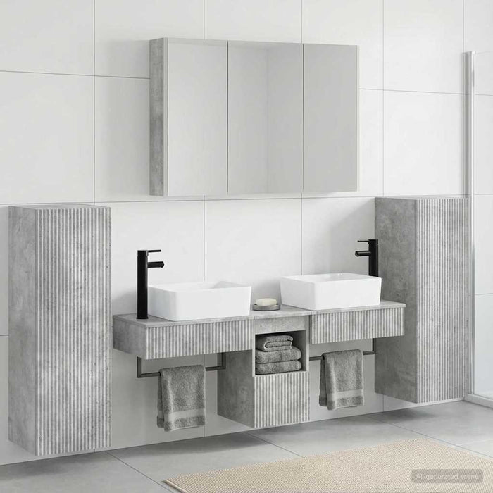 Set de mobilier pentru baie 6 pcs Gri Beton WALTI