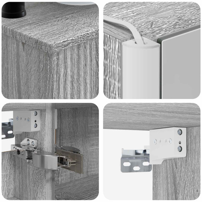Set de mobilier pentru baie 6 pcs Sonoma gri WALTI