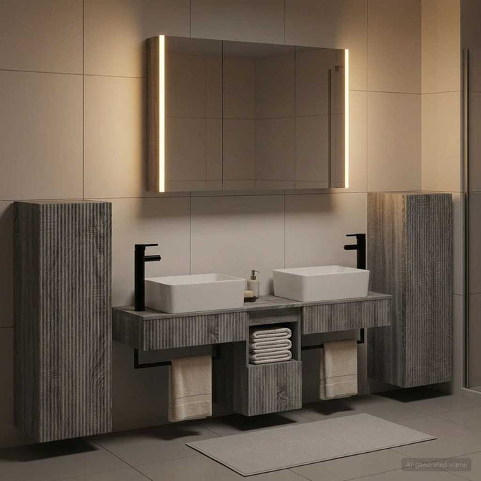 Set de mobilier pentru baie 6 pcs Sonoma gri WALTI