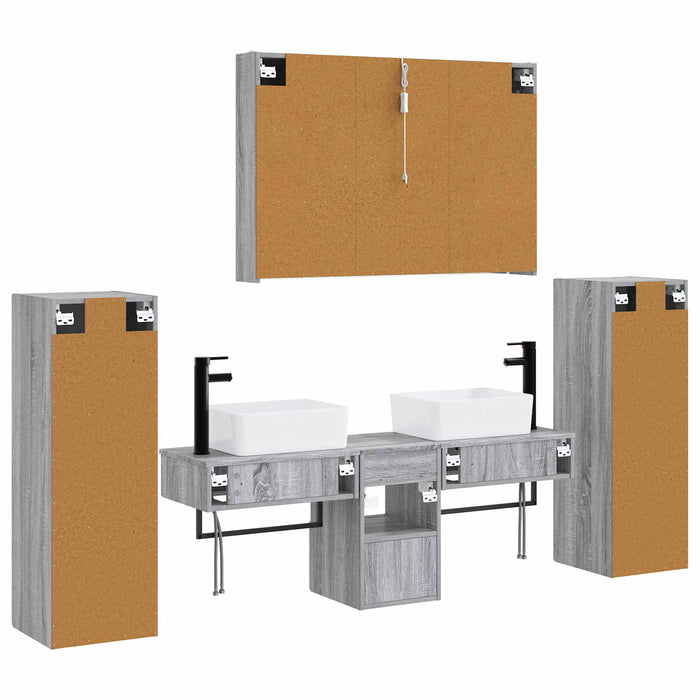 Set de mobilier pentru baie 6 pcs Sonoma gri WALTI