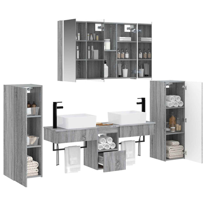 Set de mobilier pentru baie 6 pcs Sonoma gri WALTI