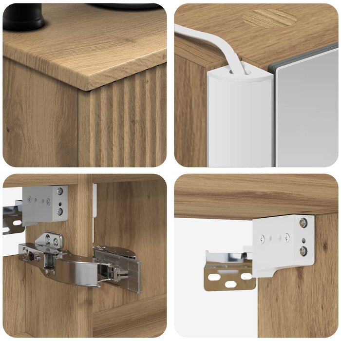 Set de mobilier pentru baie 6 pcs Stejar Artizanal WALTI
