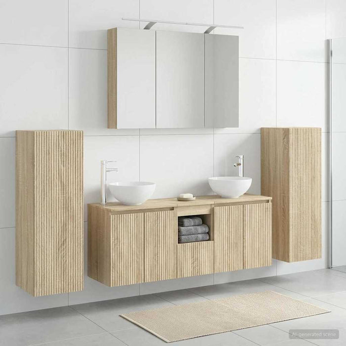 Set de mobilier pentru baie 6 pcs Stejar Sonoma WALTI