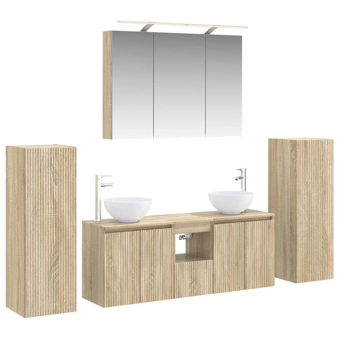 Set de mobilier pentru baie 6 pcs Stejar Sonoma WALTI