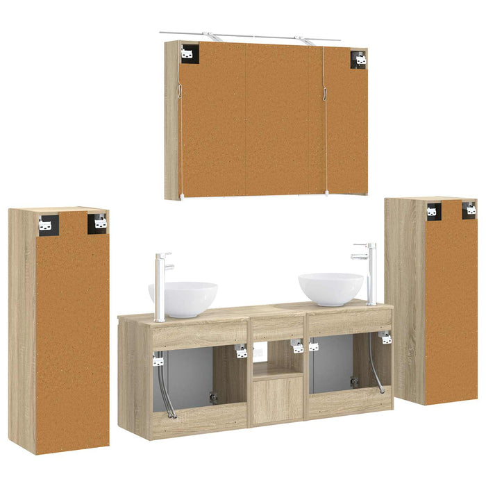 Set de mobilier pentru baie 6 pcs Stejar Sonoma WALTI