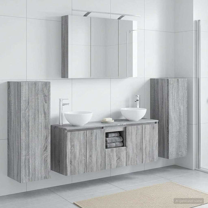 Set de mobilier pentru baie 6 pcs Sonoma gri WALTI