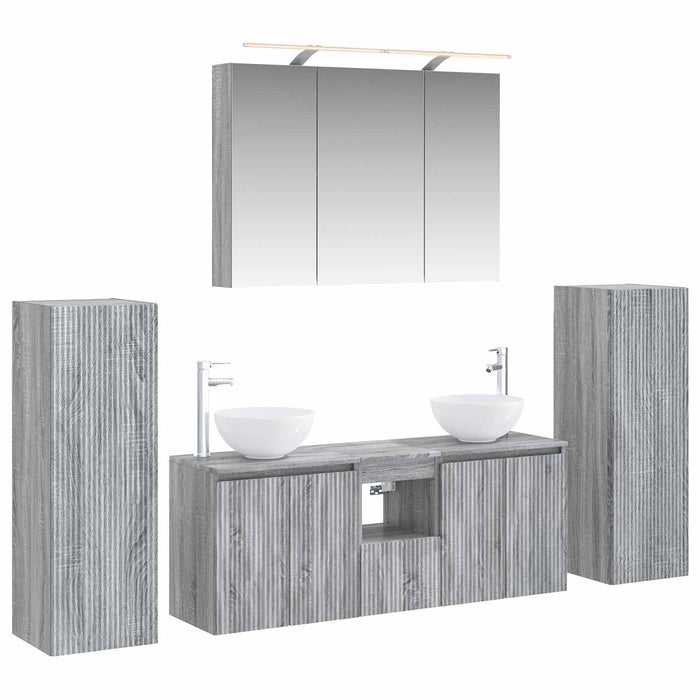Set de mobilier pentru baie 6 pcs Sonoma gri WALTI