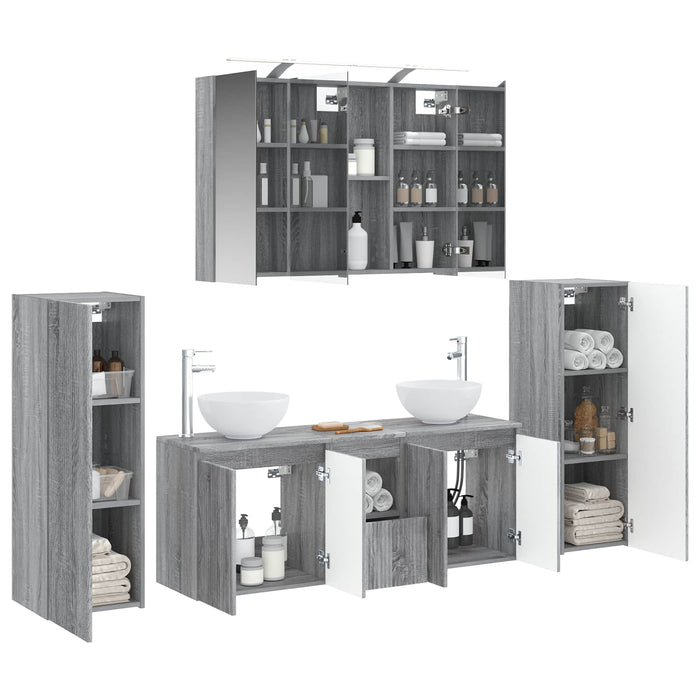 Set de mobilier pentru baie 6 pcs Sonoma gri WALTI