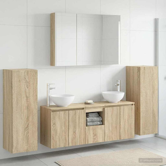 Set de mobilier pentru baie 6 pcs Stejar Sonoma WALTI