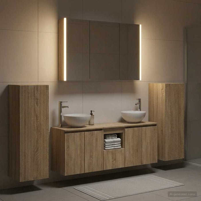 Set de mobilier pentru baie 6 pcs Stejar Sonoma WALTI