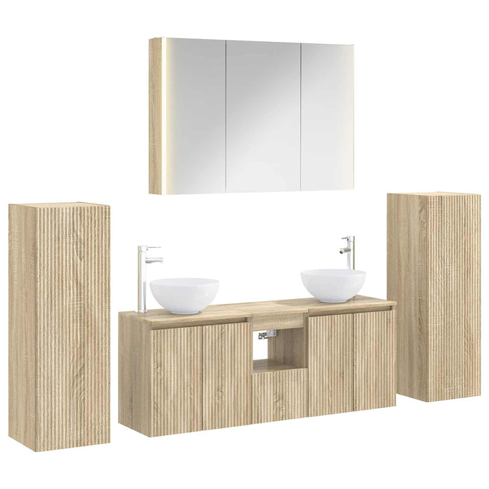 Set de mobilier pentru baie 6 pcs Stejar Sonoma WALTI