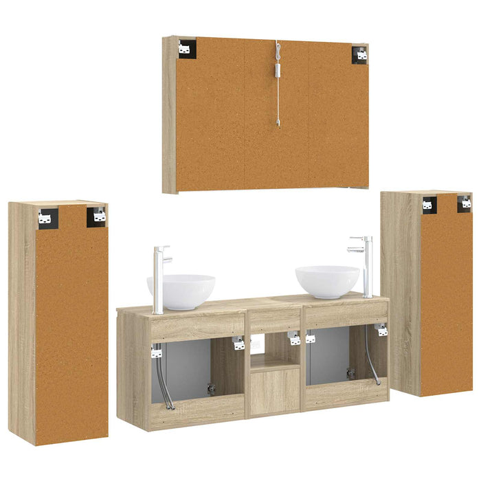 Set de mobilier pentru baie 6 pcs Stejar Sonoma WALTI