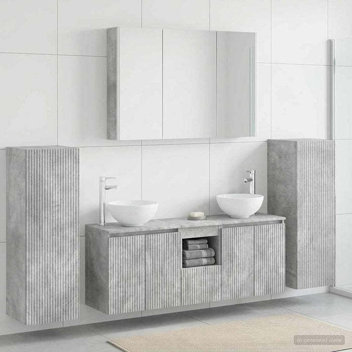 Set de mobilier pentru baie 6 pcs Gri Beton WALTI