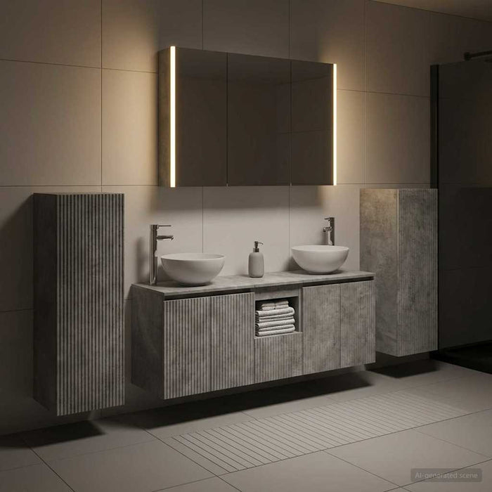 Set de mobilier pentru baie 6 pcs Gri Beton WALTI