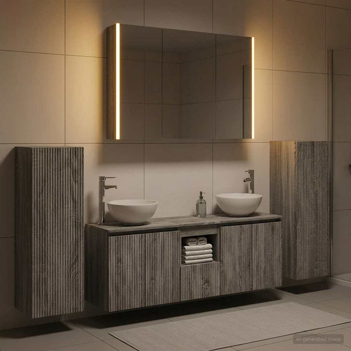 Set de mobilier pentru baie 6 pcs Sonoma gri WALTI