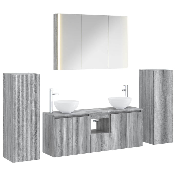Set de mobilier pentru baie 6 pcs Sonoma gri WALTI