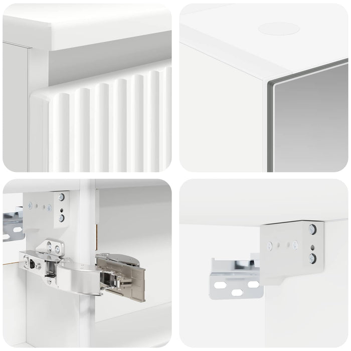 Set de mobilier pentru baie 6 pcs Alb Lemn prelucrat și sticlă WALTI