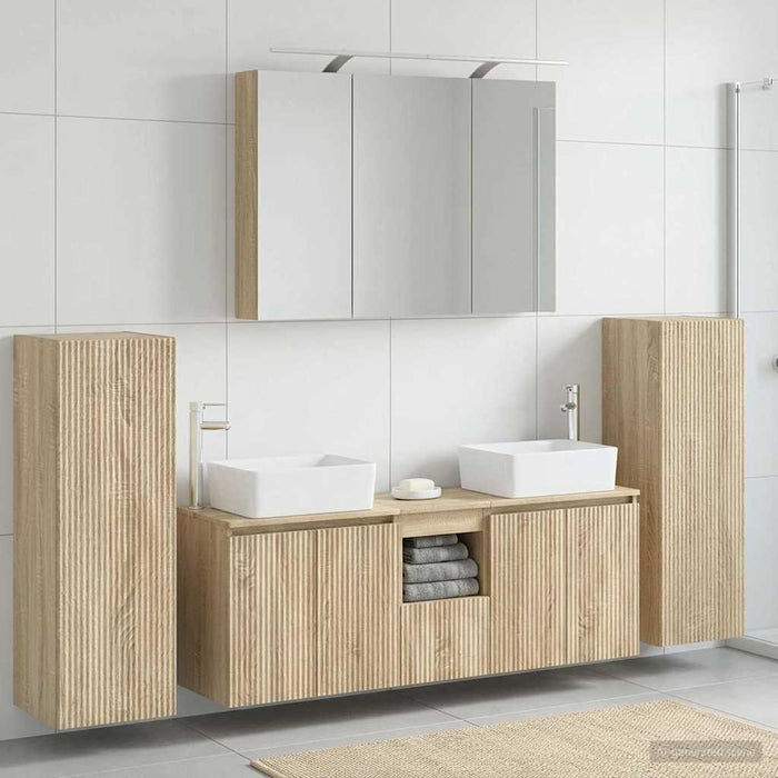 Set de mobilier pentru baie 6 pcs Stejar Sonoma WALTI