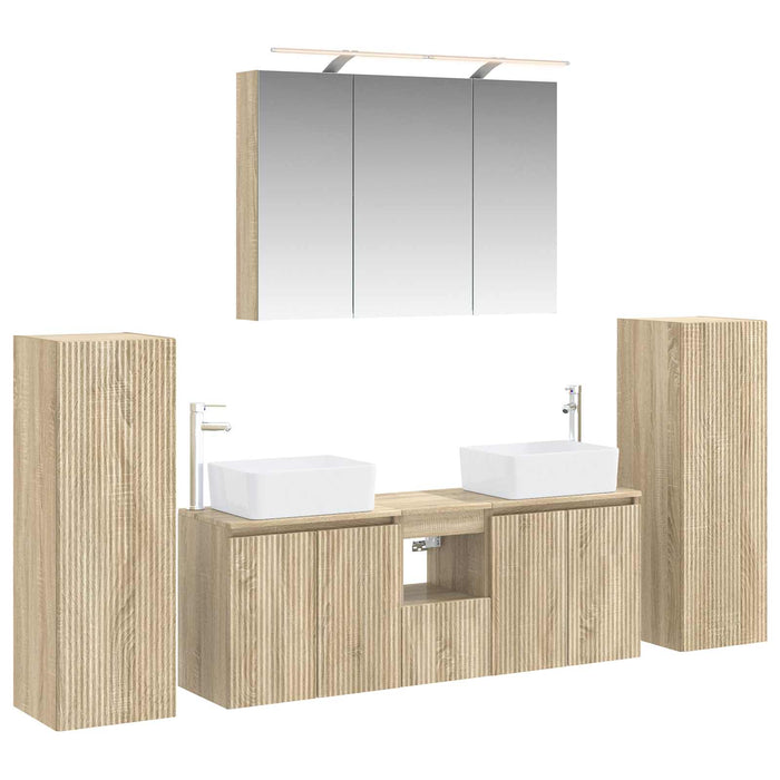 Set de mobilier pentru baie 6 pcs Stejar Sonoma WALTI