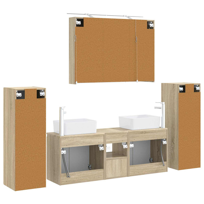 Set de mobilier pentru baie 6 pcs Stejar Sonoma WALTI