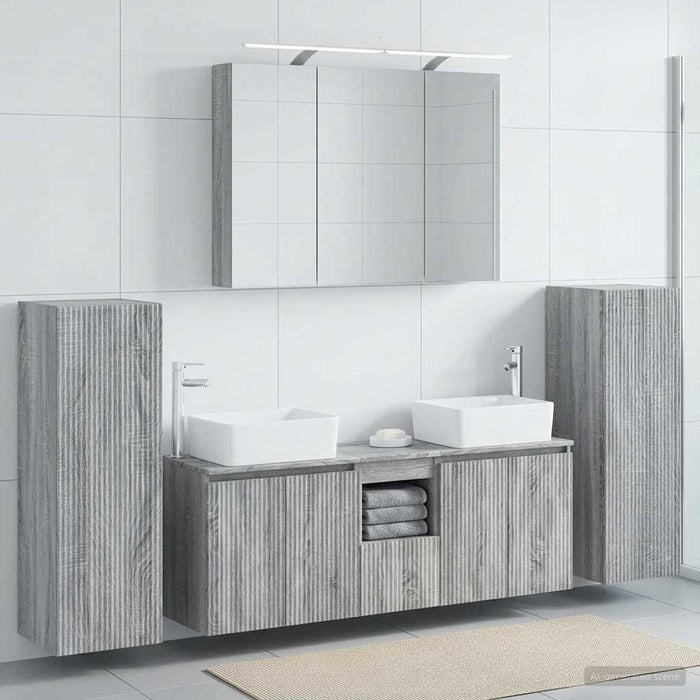 Set de mobilier pentru baie 6 pcs Sonoma gri WALTI