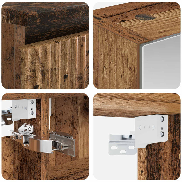 Set de mobilier pentru baie 6 buc. Lemn vechi WALTI