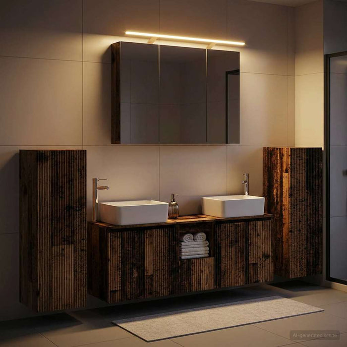 Set de mobilier pentru baie 6 buc. Lemn vechi WALTI