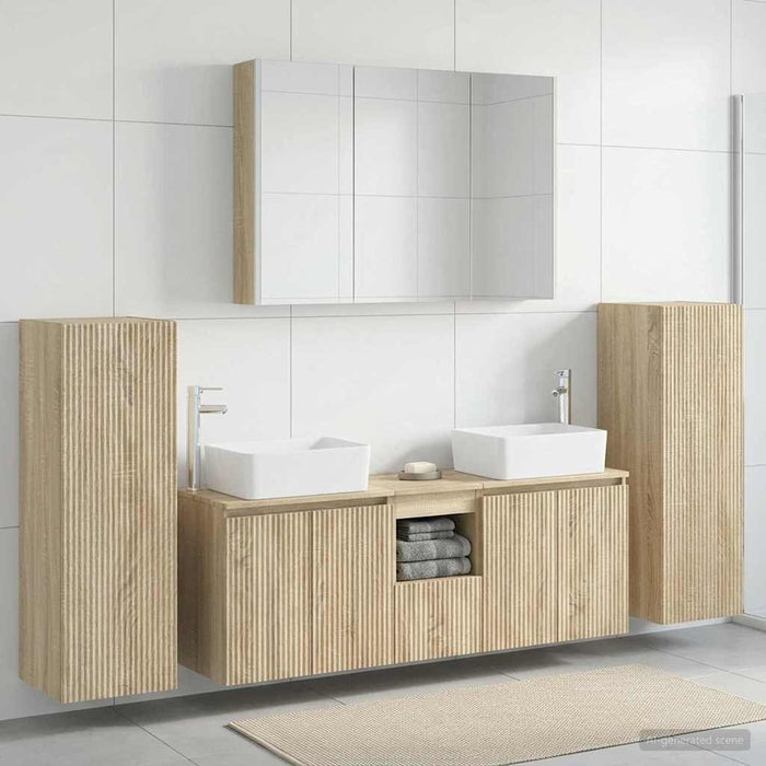 Set de mobilier pentru baie 6 pcs Stejar Sonoma WALTI