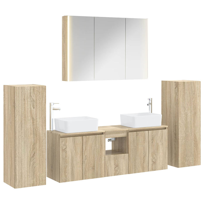 Set de mobilier pentru baie 6 pcs Stejar Sonoma WALTI