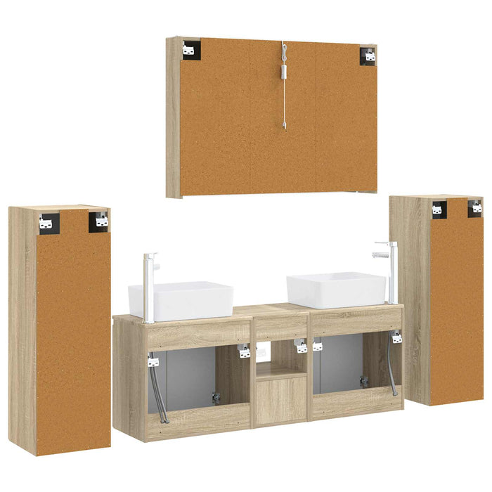 Set de mobilier pentru baie 6 pcs Stejar Sonoma WALTI