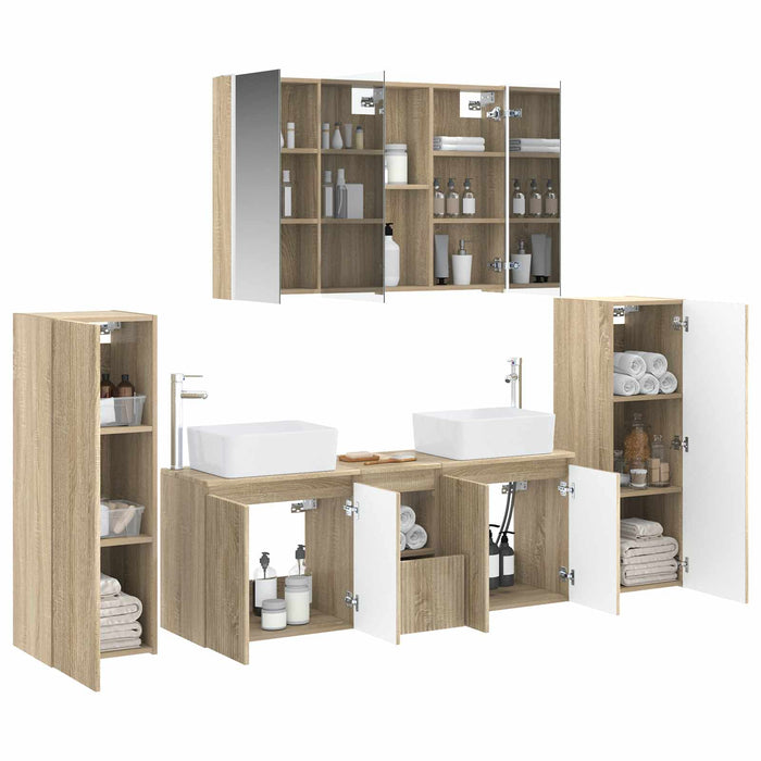 Set de mobilier pentru baie 6 pcs Stejar Sonoma WALTI
