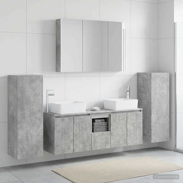 Set de mobilier pentru baie 6 pcs Gri Beton WALTI