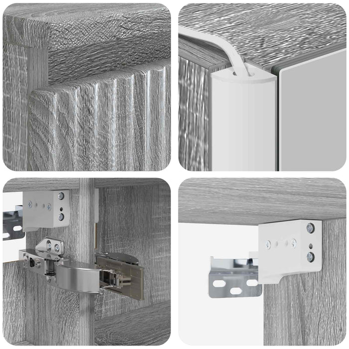 Set de mobilier pentru baie 6 pcs Sonoma gri WALTI