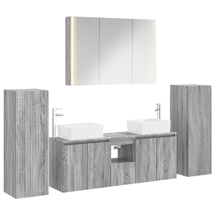 Set de mobilier pentru baie 6 pcs Sonoma gri WALTI