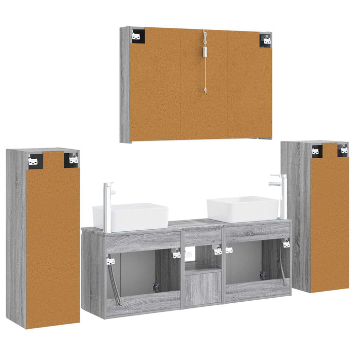 Set de mobilier pentru baie 6 pcs Sonoma gri WALTI
