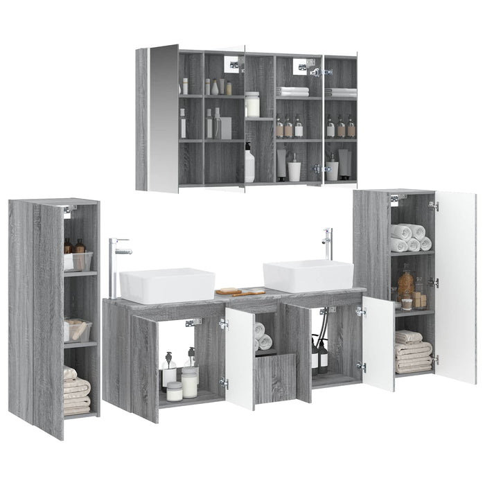 Set de mobilier pentru baie 6 pcs Sonoma gri WALTI