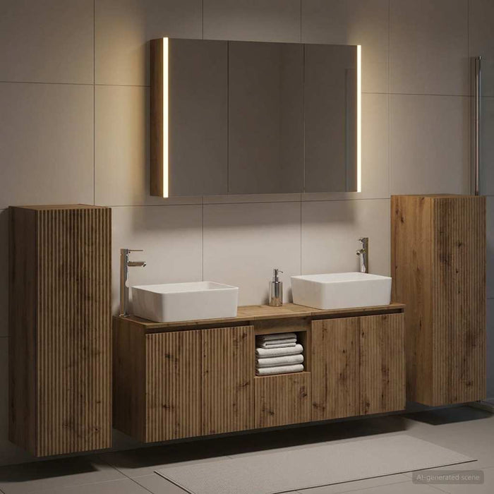 Set de mobilier pentru baie 6 pcs Stejar Artizanal WALTI