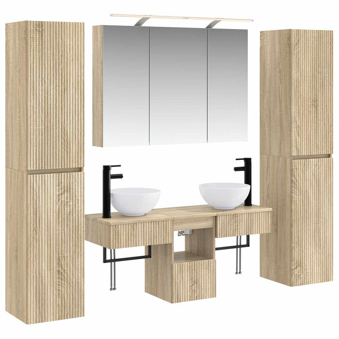 Set de mobilier pentru baie 6 pcs Stejar Sonoma WALTI