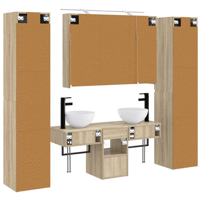 Set de mobilier pentru baie 6 pcs Stejar Sonoma WALTI